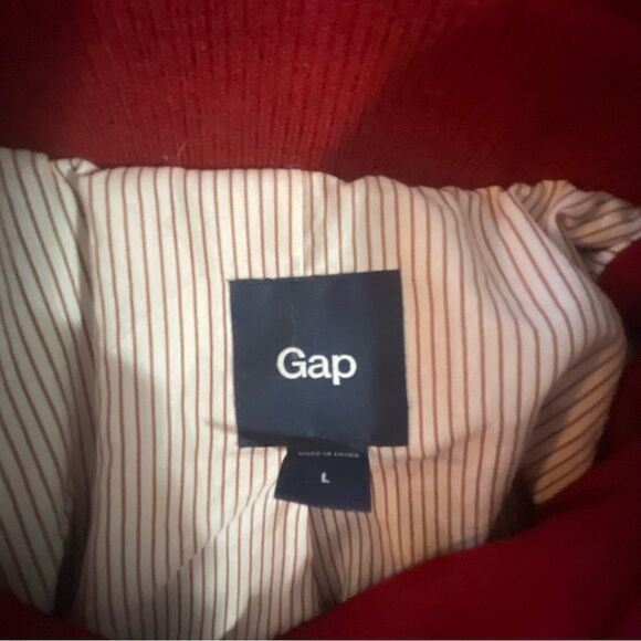 Women’s Gap Red Peacoat Coat wool Jacket size Large L - Picture 4 of 5